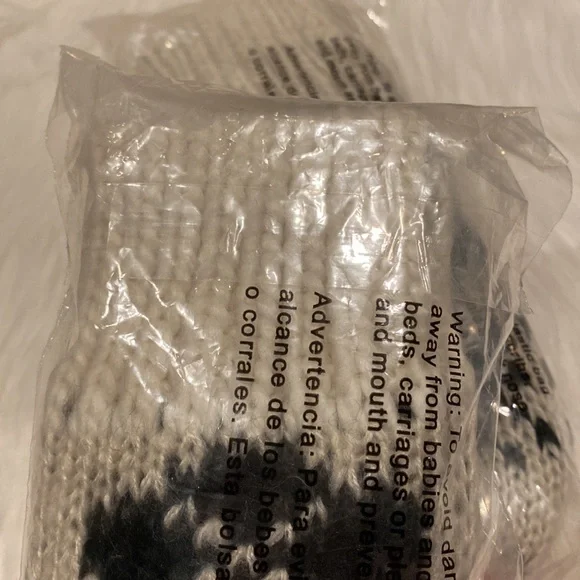 Kohl’s “The Super Cozy Mitten” Creme/Navy with Warm & Fuzzy Lining, One Size NWT - Picture 3 of 6